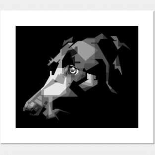 dog grayscale WPAP Posters and Art